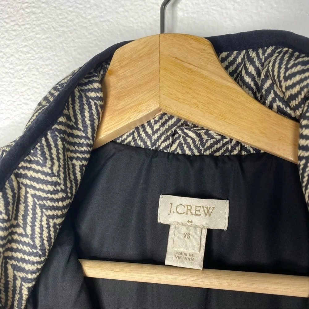 J. Crew Herringbone Excursion Quilted Puffer Vest Jacket Women's XS - Picture 2 of 4
